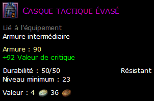 Casque tactique évasé