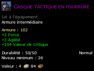 Casque tactique en fourrure