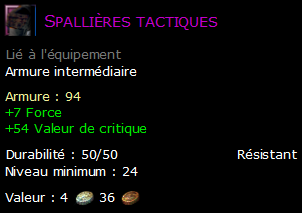 Spallières tactiques