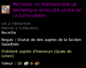 Méthode de préparation de magnifique bouclier léger de la Lothlorien