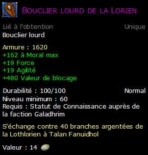 Bouclier lourd de la Lorien