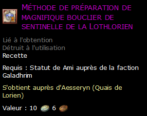 Méthode de préparation de magnifique bouclier de sentinelle de la Lothlorien