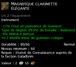 Magnifique clarinette élégante