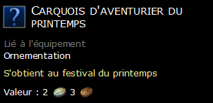 Carquois d'aventurier du printemps