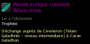 Pierre elfique luisante - Résolution