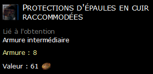 Protections d'épaules en cuir raccommodées