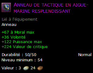 Anneau de tactique en aigue-marine resplendissant