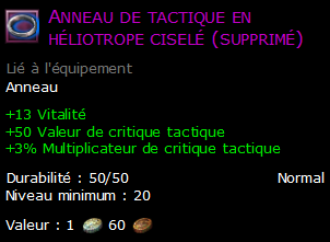 Anneau de tactique en héliotrope ciselé (supprimé)