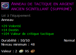 Anneau de tactique en argent ancien scintillant (supprimé)