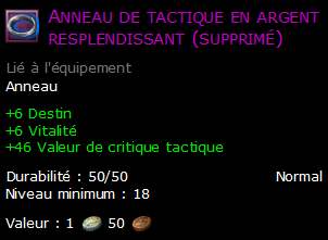 Anneau de tactique en argent resplendissant (supprimé)