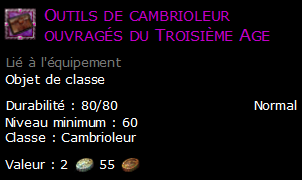 Outils de cambrioleur ouvragés du Troisième Age