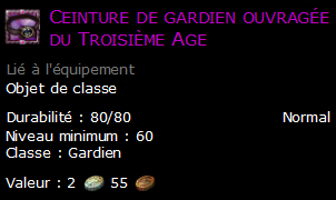 Ceinture de gardien ouvragée du Troisième Age