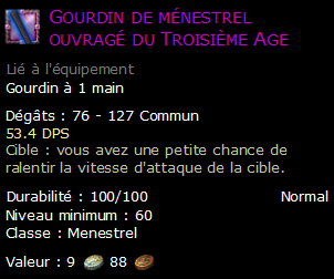 Gourdin de ménestrel ouvragé du Troisième Age