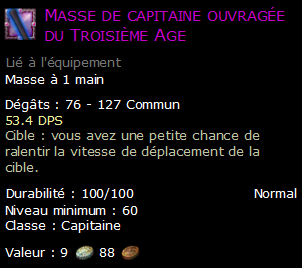 Masse de capitaine ouvragée du Troisième Age