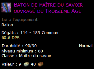 Baton de maître du savoir ouvragé du Troisième Age