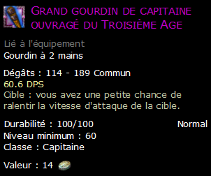 Grand gourdin de capitaine ouvragé du Troisième Age