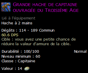 Grande hache de capitaine ouvragée du Troisième Age