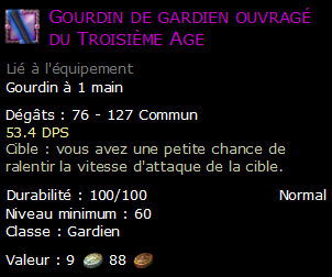 Gourdin de gardien ouvragé du Troisième Age