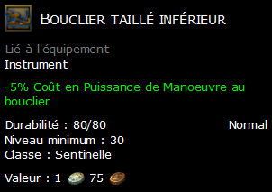 Bouclier taillé inférieur