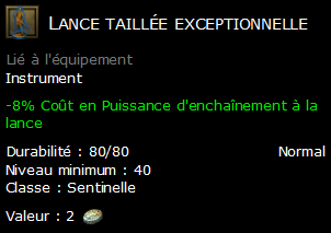 Lance taillée exceptionnelle