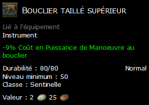 Bouclier taillé supérieur