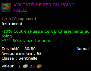 Volonté de fer du Poing taillé