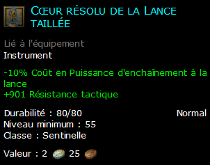 Cœur résolu de la Lance taillée