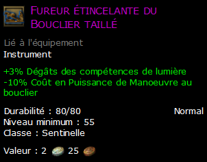 Fureur étincelante du Bouclier taillé