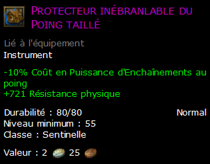 Protecteur inébranlable du Poing taillé