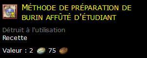 Méthode de préparation de burin affûté d'étudiant