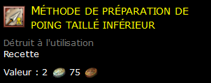 Méthode de préparation de poing taillé inférieur