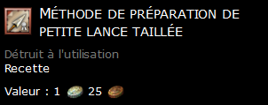 Méthode de préparation de petite lance taillée