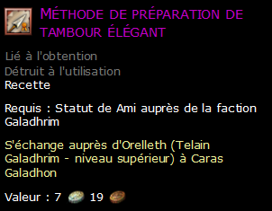 Méthode de préparation de tambour élégant