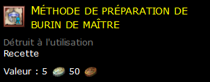 Méthode de préparation de burin de maître