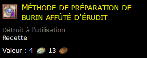 Méthode de préparation de burin affûté d'érudit