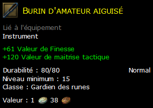 Burin d'amateur aiguisé