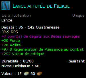 Lance affutée de Filikul