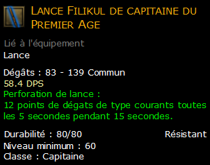 Lance Filikul de capitaine du Premier Age