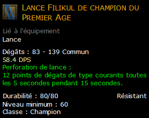 Lance Filikul de champion du Premier Age