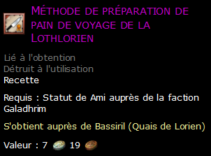 Méthode de préparation de pain de voyage de la Lothlorien