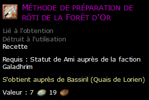 Méthode de préparation de rôti de la Forêt d'Or