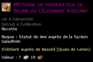 Méthode de préparation de baume du Célébrant puissant