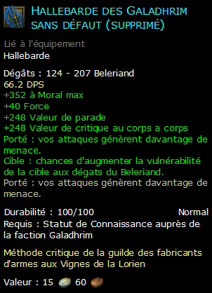 Hallebarde des Galadhrim sans défaut (supprimé)