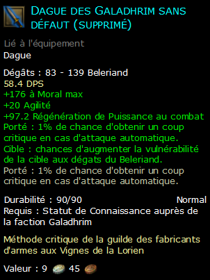 Dague des Galadhrim sans défaut (supprimé)