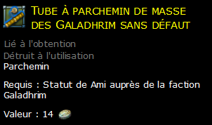 Tube à parchemin de masse des Galadhrim sans défaut