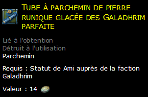 Tube à parchemin de pierre runique glacée des Galadhrim parfaite