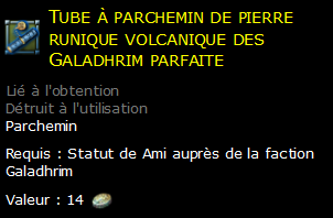 Tube à parchemin de pierre runique volcanique des Galadhrim parfaite