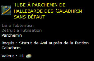 Tube à parchemin de hallebarde des Galadhrim sans défaut