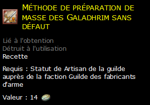 Méthode de préparation de masse des Galadhrim sans défaut