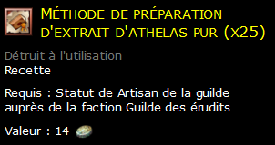 Méthode de préparation d'extrait d'athelas pur (x25)